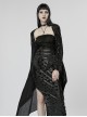 Gothic Style Unique Shining White Constellation Print Comfortable Cotton Light Flowing Black Shawl