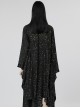 Gothic Style Unique Shining White Constellation Print Comfortable Cotton Light Flowing Black Shawl