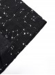 Gothic Style Unique Shining White Constellation Print Comfortable Cotton Light Flowing Black Shawl