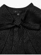 Gothic Style Pointed Lapel Crystal Pendant Decoration Mysterious Lace Applique Black Chiffon Long Cape