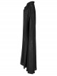 Gothic Style Pointed Lapel Crystal Pendant Decoration Mysterious Lace Applique Black Chiffon Long Cape
