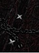 Punk Style Luxury Velvet Pleats Unique Chain X Shaped Buckle Decoration Black And Red Long Sleeves Shirt