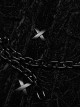 Punk Style Luxury Velvet Personality X Shape Button Chain Decoration Black Long Sleeves Male Shirt