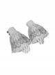 Gothic Style Exquisite Black Embroidered Lace Adjustable Chiffon Layered Ruffles White Oversleeves