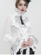 Gothic Style Exquisite Black Embroidered Lace Adjustable Chiffon Layered Ruffles White Oversleeves