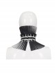 Gothic Style Lace Hard Net With Hand-Sewn Three-Dimensional Ribbon Water Drop Beads Black And White Pleated Collar