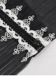 Gothic Style Lace Hard Net With Hand-Sewn Three-Dimensional Ribbon Water Drop Beads Black And White Pleated Collar