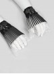 Gothic Style Exquisite Black And White Pleats Three Dimensional Piano Effect Front Pendant Decoration Black Carved Oversleeves