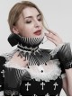 Gothic Style Exquisite Black And White Pleats Three Dimensional Piano Effect Front Pendant Decoration Black Carved Oversleeves
