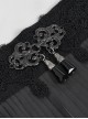 Gothic Style Exquisite Black And White Pleats Three Dimensional Piano Effect Front Pendant Decoration Black Carved Oversleeves