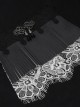 Gothic Style Exquisite Black And White Pleats Three Dimensional Piano Effect Front Pendant Decoration Black Carved Oversleeves