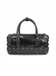 Punk Style Simple Metal Rivet Decoration With Skull Zipper Pattern Black Everyday Leather Bag