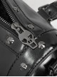 Punk Style Simple Metal Rivet Decoration With Skull Zipper Pattern Black Everyday Leather Bag