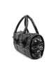 Punk Style Simple Metal Rivet Decoration With Skull Zipper Pattern Black Everyday Leather Bag