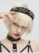 Gothic Style Personalized Metal Skull Braided Rope Retro Glossy Striped Black Braided Headband
