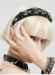 Gothic Style Personalized Metal Skull Braided Rope Retro Glossy Striped Black Braided Headband