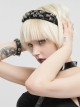 Gothic Style Personalized Metal Skull Braided Rope Retro Glossy Striped Black Braided Headband