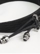 Gothic Style Personalized Metal Skull Braided Rope Retro Glossy Striped Black Braided Headband