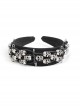 Gothic Style Personalized Metal Skull Braided Rope Retro Glossy Striped Black Braided Headband