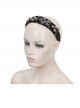 Gothic Style Personalized Metal Skull Braided Rope Retro Glossy Striped Black Braided Headband