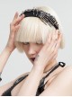 Punk Style Personality Asymmetrical Skull Ghost Claw Black Glossy Striped Halloween Headband
