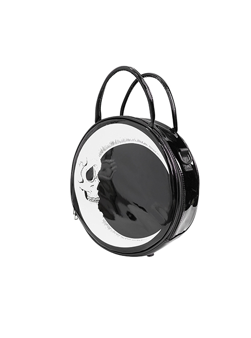 Punk Style Fashion 3D Moon Skull Print Black Devil Backpack