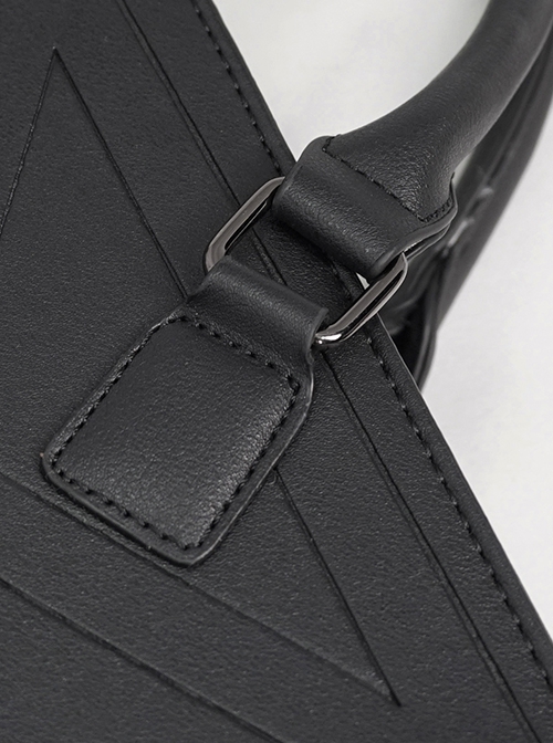 Gothic Style Personalized Five Pointed Star Embossed Shoulder Strap Black Shoulder Strap Crossbody Bag
