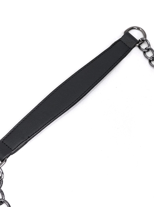 Gothic Style Personalized Five Pointed Star Embossed Shoulder Strap Black Shoulder Strap Crossbody Bag