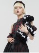 Gothic Style Personalized Plush Unicorn White Skull Pattern Black Fashion Shoulder Strap Handbag