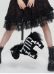 Gothic Style Personalized Plush Unicorn White Skull Pattern Black Fashion Shoulder Strap Handbag