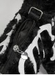 Gothic Style Personalized Plush Unicorn White Skull Pattern Black Fashion Shoulder Strap Handbag