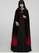Gothic Style Luxury Velvet Exquisite Lace Ribbon Decoration Black  Red Dreamy Gradient Hooded Long Loak