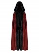 Gothic Style Luxury Faux Rabbit Fur Fabric Exquisite Lace Trim Plush Decoration Noble Red Hooded Long Cloak