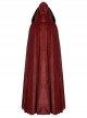 Gothic Style Luxury Faux Rabbit Fur Fabric Exquisite Lace Trim Plush Decoration Noble Red Hooded Long Cloak