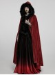 Gothic Style Luxury Faux Rabbit Fur Fabric Exquisite Lace Trim Plush Decoration Noble Red Hooded Long Cloak