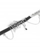 Punk Style Asymmetrical Leather Stitching Metal Chain Front Spider Web Pendant Decoration Black Personality Necklace