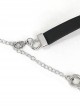 Punk Style Asymmetrical Leather Stitching Metal Chain Front Spider Web Pendant Decoration Black Personality Necklace