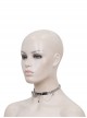 Punk Style Asymmetrical Leather Stitching Metal Chain Front Spider Web Pendant Decoration Black Personality Necklace
