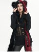 Punk Style Personalized Warm Velvet Metal Skull Black And Red Hooded Scarf