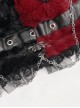 Punk Style Personalized Warm Velvet Metal Skull Black And Red Hooded Scarf