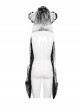 Punk Style Personalized Warm Velvet Metal Eyelets Black And Gray Cat Ears Hooded Scarf