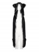 Punk Style Fur Laminated Statement Batwing Pocket Black Hand Hooded Scarf