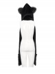 Punk Style Fur Laminated Statement Batwing Pocket Black Hand Hooded Scarf