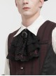 Gothic Elegant Cascading Lace Front Glass Diamond Embellished Black And Red Adjustable Collar