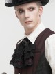 Gothic Elegant Cascading Lace Front Glass Diamond Embellished Black And Red Adjustable Collar