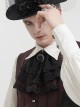 Gothic Elegant Cascading Lace Front Glass Diamond Embellished Black And Red Adjustable Collar