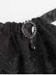 Gothic Elegant Cascading Lace Front Glass Diamond Embellished Black And Red Adjustable Collar