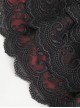 Gothic Elegant Cascading Lace Front Glass Diamond Embellished Black And Red Adjustable Collar