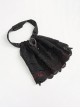 Gothic Elegant Cascading Lace Front Glass Diamond Embellished Black And Red Adjustable Collar