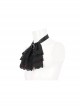 Gothic Elegant Cascading Lace Front Glass Diamond Embellished Black And Red Adjustable Collar